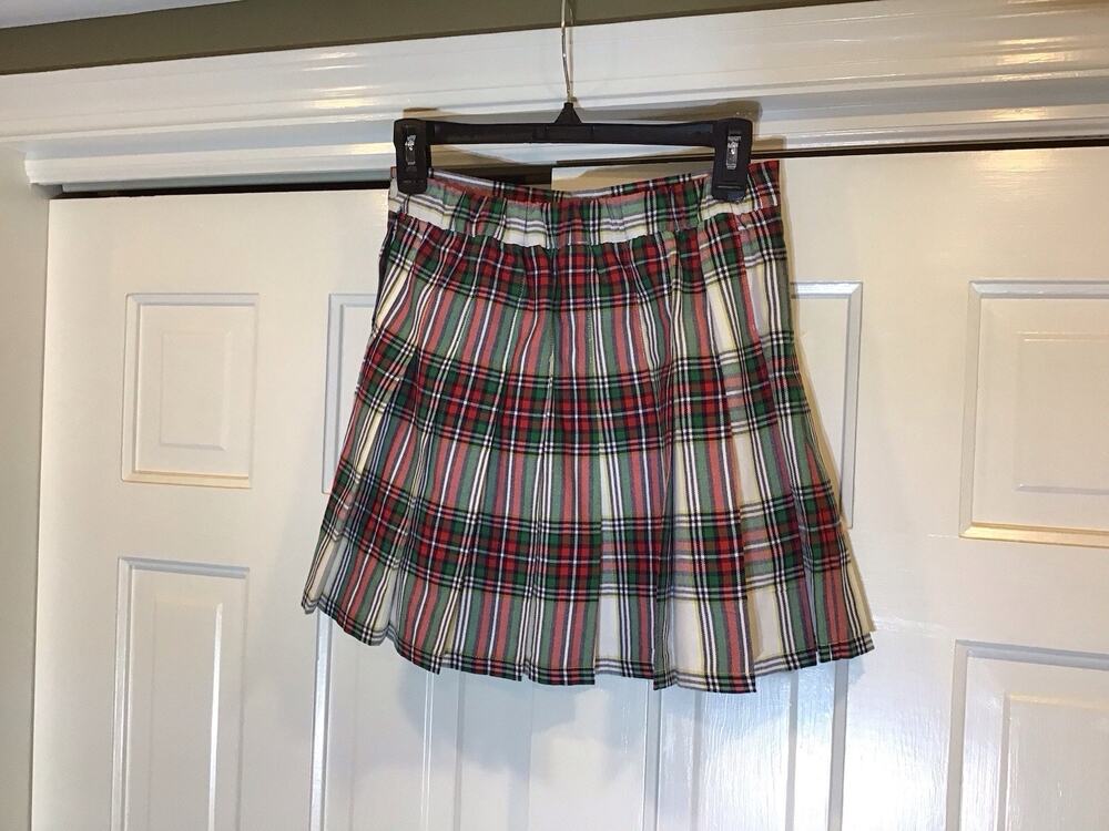 Aerie NWT Pleated Plaid Mini Skirt M Preppy Academia Twee Skater Coquette Tennis